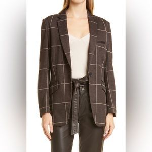 MUST GO / OBO: Rag & Bone Margot brown Plaid Blazer - Size 10 NWT